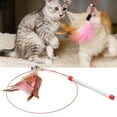 thumbnail image 3 of SPRING PARK 2Pcs Cat Teaser Toys Cat Bendable Steel Wire Dangler Wand with Beads Bells and Feather Interactive, 3 of 7