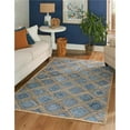 thumbnail image 1 of Unique Loom 3138955 5 x 8 ft. Bengal Braided Jute Rectangular Rug, Blue, 1 of 1