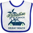 thumbnail image 3 of Inktastic Paradise Beach in Delray Beach with Palm Trees and Car Boys or Girls Baby Bib, 3 of 4