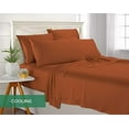 thumbnail image 6 of California King Sheets by , Genuine 100% Organic Viscose Derived from Bamboo Bed Sheet Set, Soft & Cooling, Double Stitching, Lifetime Quality Promise (California King, Terracotta), 6 of 9
