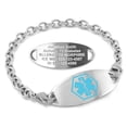 thumbnail image 1 of MedicEngraved Stainless Steel Custom Medical Alert Bracelet - 5mm Oval Link, 1 of 8