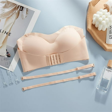 

Ceremony Summer Front Closure Female Lingerie Backless Women s Underwear Seamless Brassiere Strapless Bra Invisible Tube Tops Breathable Bra BEIGE S