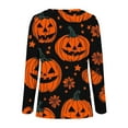 thumbnail image 5 of Bzhegqhd Women's Halloween Printed T-Shirts Long Sleeve Round Neck Loose Fit Casual Fall Graphic Tee Cotton Comfort Top, 5 of 5