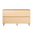 thumbnail image 2 of 58" 6-Drawer Solid Wood Dresser with Curved Front Detail - Caramel, 2 of 6