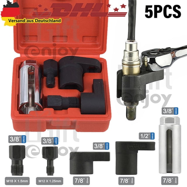 High Quality Tool Automotive O2 Oxygen Sensor Socket, Solid Cast Steel Construction Offset Crowfoot Socket Wrench for Easy Access to Sensors, Thread Chaser Tool Set for Assembling