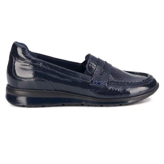 Ros Hommerson Dannon Women's Loafer Slip-on Shoes In Navy Crinkle Patent