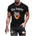 thumbnail image 1 of Tauxra T-Shirts à Manches Courtes pour Hommes, T-Shirt Graphique Respirant à Col Rond pour Tenue Décontractée et Sportive, Chandail Léger avec Design Imprimé, 1 of 5