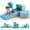 Green + Blue, variant on MFUN 6-Pieces Soft Climbing Toys for Toddlers PU Leather Gym Climb Playset Indoor Building Block Game Green + Pink