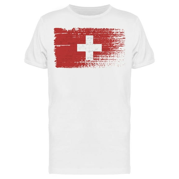 Paint Textured Switzerland Flag T-Shirt Men -Image by Shutterstock, Male Medium