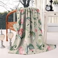 thumbnail image 2 of Pioneer Flower Floral Print Pattern Blanket,Comfortable Soft Flannel Throw Blanket,All Season,Warm Lightweight Blankets for Sofa Bed Couch Living Room Chair,50"x60", 2 of 4