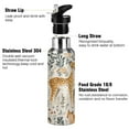 thumbnail image 3 of Yayeee 20oz Double Wall Stainless Steel Water Bottle with Flip Straw, Animals in A Forest Pattern, 3 of 7
