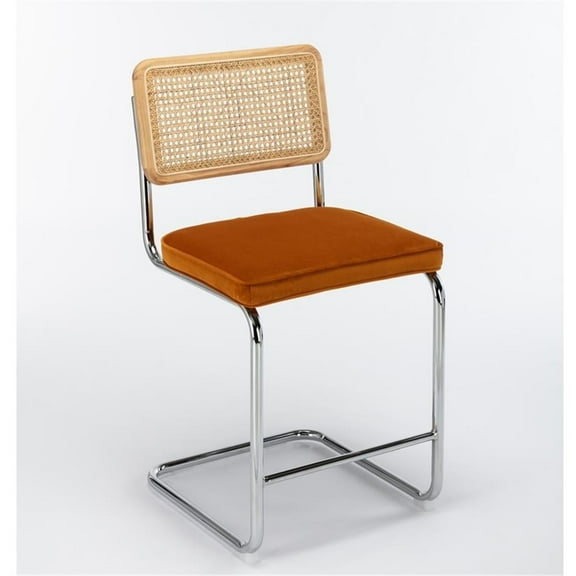 Pemberly Row Modern Counter Height Stools (Set of 2) in Brown