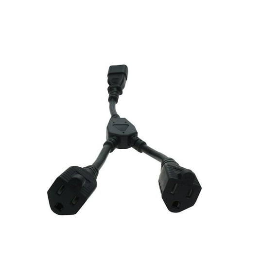 SF Cable C14 to NEMA 5-15R x 2 Power Cord Splitter 16 AWG 13A/125V, 1 feet