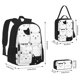 thumbnail image 2 of Easygdp Doodle Cute Cat Mochila para Niños y Niñas con Set de Caja de Almuerzo y Estuche para Lápices 3 en 1, Mochila Escolar Estampada para Adolescentes, 2 of 7
