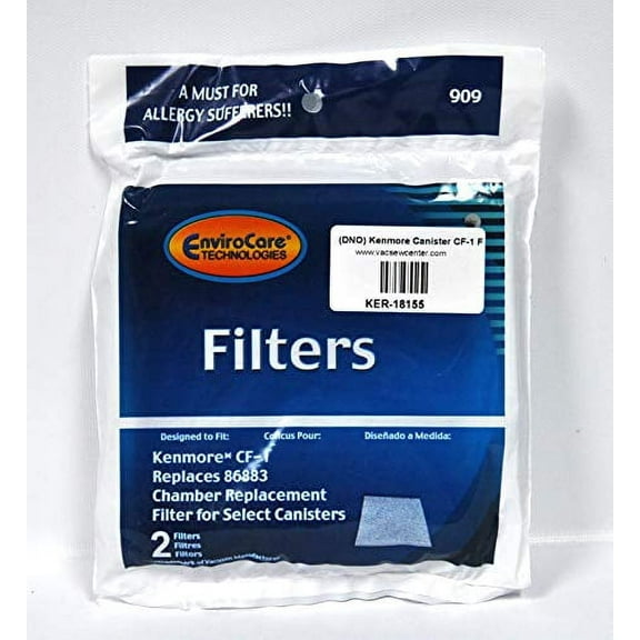 Kenmore CF-1 Canister Vacuum Cleaner Chamber Filter Replaces #86883 (2 Filters)