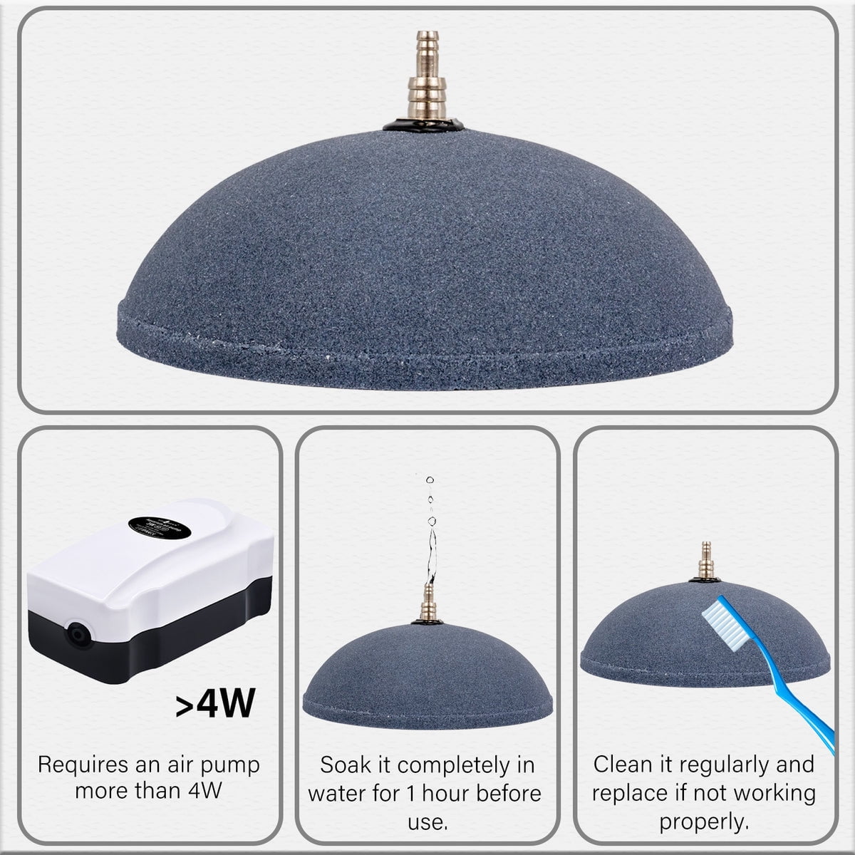 Aqua Dream Air Stone 2.4 Inch Dome Diffuser for Fish Tank Aquarium Air Pump