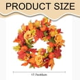 thumbnail image 3 of 45cm Halloween Pumpkin and Maple Leaf Wreath – Fall Door Hanger with Berries for Indoor Outdoor Porch and Farmhouse Decor, 3 of 9