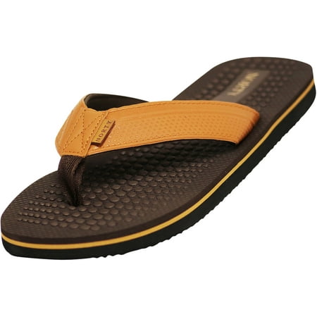 

NORTY Men s Everyday Sandals Flip Flop Thong Shoe for Beach Casual Outdoor & Indoor 42194-8D(M)US (Brown/Tan)