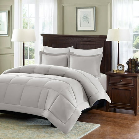 Madison Mint Dollar - Sarasota Microcell Down Alternative Comforter Mini Set, King/ California King, Grey, Set includes: 1 comforter, 1 King sham By Madison Park