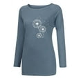 thumbnail image 4 of ManHanLi Women Dandelion Print Crew Neck Long Sleeve Tunic Top, 4 of 4