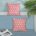 thumbnail image 3 of Valentines Day Pillow Covers 18x18 Set of 2 Pink Love Heart Decorative Throw Pillows Valentines Wedding Anniversary Decor Pillowcase Linen Valentines Outdoor Cushion Covers for Sofa Couch, 3 of 5