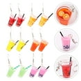 thumbnail image 6 of 6 Pairs Simulation Fun Fruit Cup Earring Drink Bottle Earrings Juice Mug Eardrop, 6 of 6