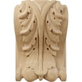 thumbnail image 2 of Ekena Millwork 3 1/2"W x 2"D x 4 1/2"H Small Acanthus Block w/ Backplate Wood Corbel, Cherry, 2 of 4