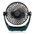 thumbnail image 1 of Pequeño ventilador de escritorio con flujo de aire fuerte, funcionamiento silencioso, ventilador portátil, velocidad ajustable, giratorio de 360°, 1 of 4