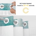 thumbnail image 2 of No Hook Shower Curtain with Snap in Liner, Green Marble Gold Line Watercolor Gradient Waterproof Bath Curtain Double Layers with See Through Top Window, Modern Abstract Art Shower Curtains 72x84in, 2 of 9