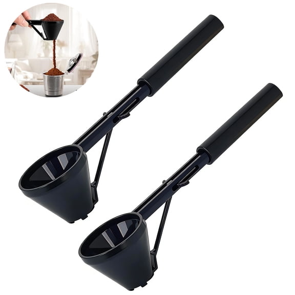 2 Pack Measuring Scoops with Funnel for Filling Water Bottles , Coffee Scoop for Ground Coffee, Protein Powder Funnel, Milk Powder, Spill-Proof.