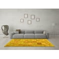 thumbnail image 3 of Ahgly Company Indoor Square Abstract Yellow Contemporary Area Rugs, 6' Square, 3 of 4