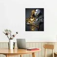 thumbnail image 3 of Nawypu 3D Wall Art - Silver Gold Hugging Couple Wall Design, 3D Effect Love Art Print on Canvas for Bedroom Wall Decor, Modern Abstract Kissing Framed Art Pictures for Valentine's Gift, 3 of 5