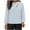 Blue, variant on HVOBTTY Women's Long Sleeved Pullover T Shirts, Fall Tops for Women, Women's Casual Solid Color Round Neck Long Sleeves Linen Loose T Shirt Blue, XXL