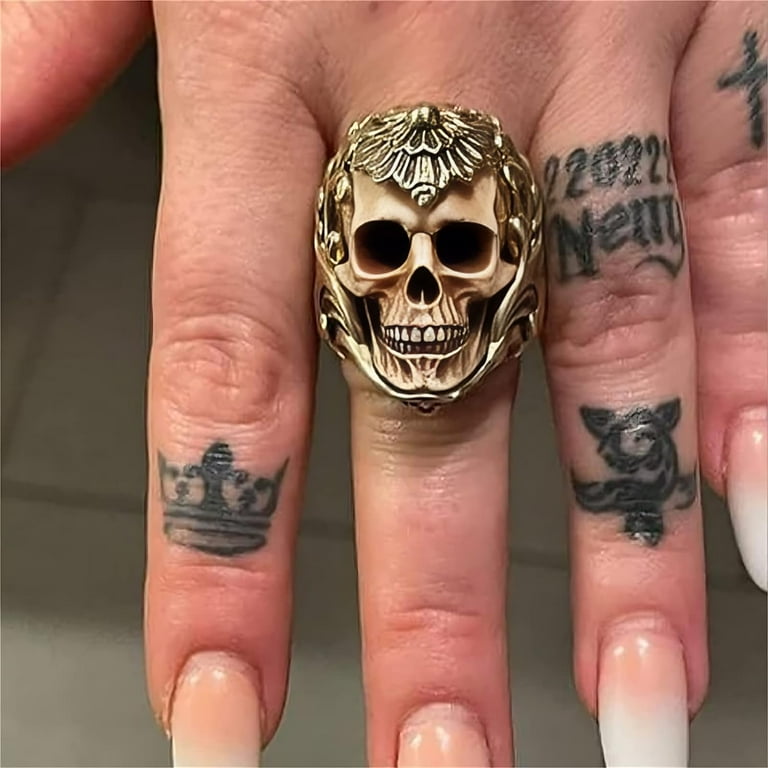 Vintage Polish Floral Armor Antler Skull Ring,Adjustable Gothic Devil Punk Skull Ring,Personality Men's Ring - Walmart.com Vintage Polish Floral Armor Antler Skull Ring,Adjustable Gothic Devil Punk Skull Ring,Personality Men's Ring - Walmart.com