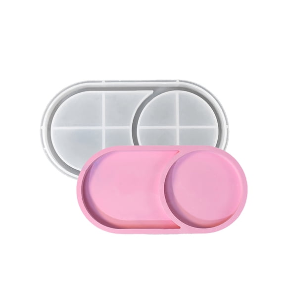 Handcraft Silicone Oval Resin Moulds Versatile Epoxy Mold for Coasters and Bead Storage Home Club Adornment