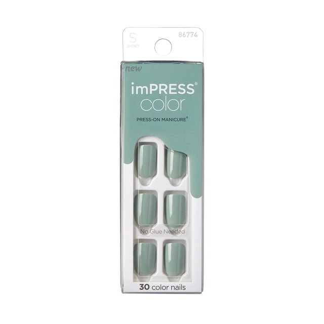 Set de uñas postizas Press-On imPRESS 'Going Green' 30 resistentes a golpes