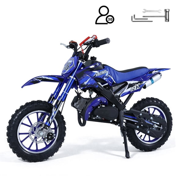 49CC DIRT BIKE, 4-stroke engine,Max Load: 180 lbs. Off-Road for Teens/Adult,Trail Up to 24.5 Mph,Gas Powered Motorcycle,Dual Disc Brakes,Front & Rear Shock,15" Off-Road Tires