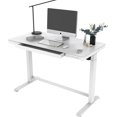 thumbnail image 1 of 47" x 24" Electric Standing Desk with Glass Tabletop and Drawer, Ergonomic Height Adjustable Sit Stand Up Computer Desk with USB Charge Ports, Memory Pre-Settings & Anti-Collision, 1 of 9