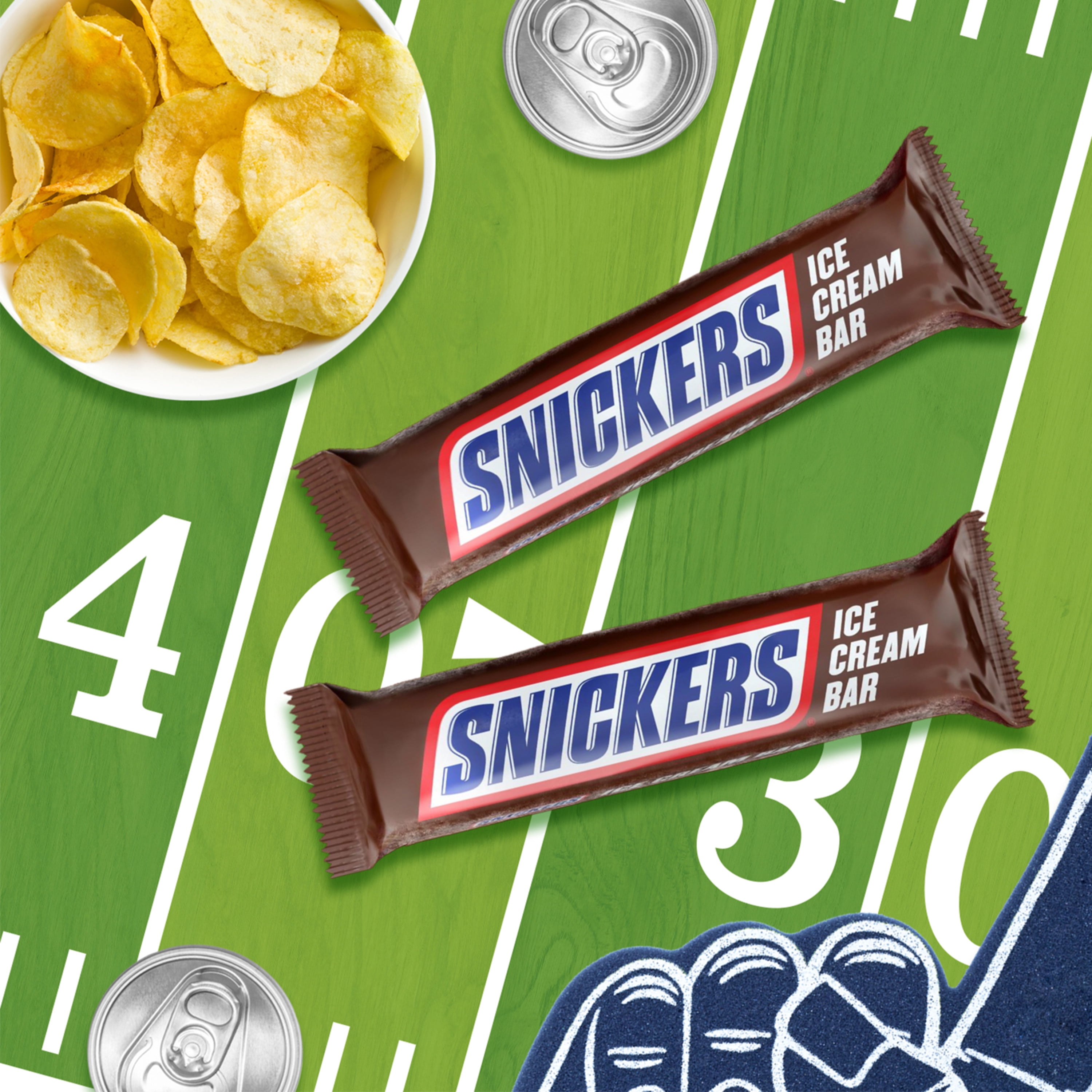 Snickers Football Creamy Peanut Butter Ice Cream Bars 12 fl oz, 6 Pack