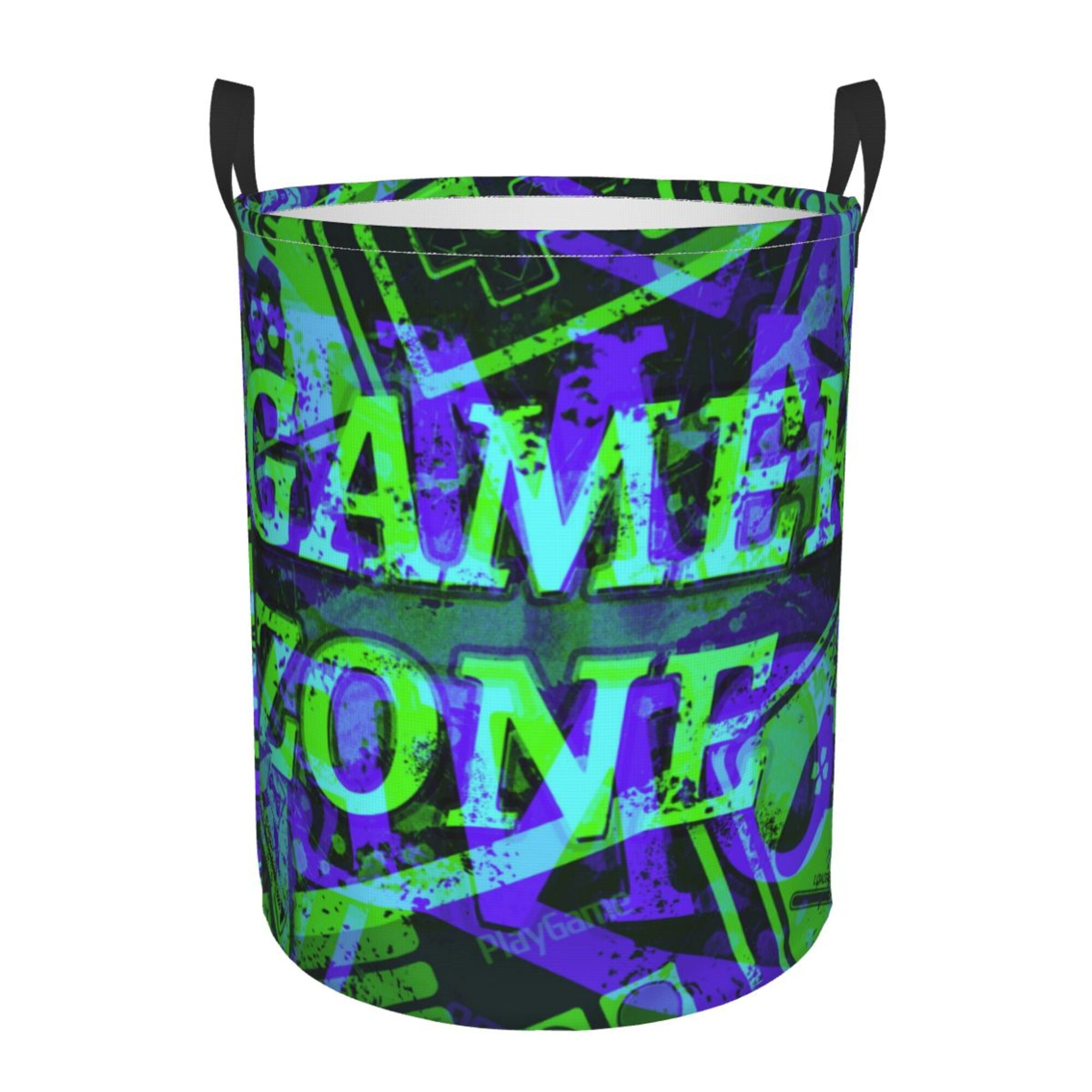 LNWH Laundry Basket, Green Gaming Gamer Zone Foldable Laundry Hamper