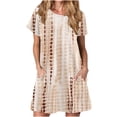 thumbnail image 1 of QIPOPIQ Robes pour Femmes avec Poches Manches Courtes Robes Décontractées T-Shirt Robe d'Été Robe Tunique Ample pour Offres 2023, 1 of 5