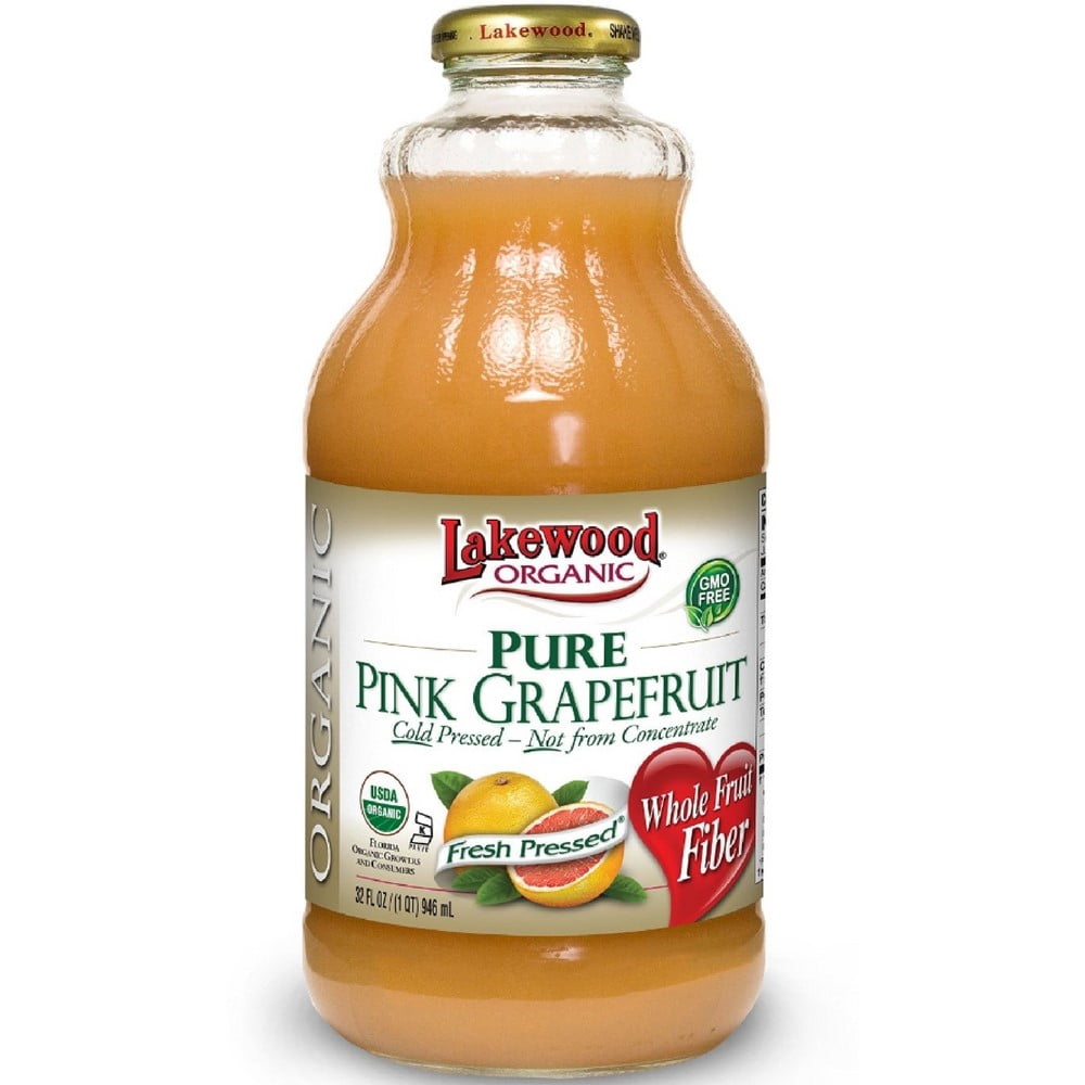 Lakewood Organic Pure Pink Grapefruit Juice 32 oz (Pack of 2) Walmart