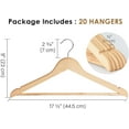 thumbnail image 2 of Wooden Hangers 30 Pack, Wood Coat Hangers for Closet, Heavy Duty Clothes Hangers for Suits, Shirts, Pants, Jackets, Natural Wood Color, 2 of 7