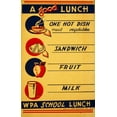 thumbnail image 2 of Vintage Apple Collection 22x32 White Modern Wood Framed Museum Art Print Titled - WPA_Lunch, 2 of 4