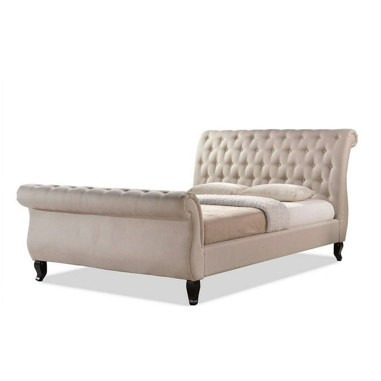 Baxton Studio Antoinette Light Beige Modern Platform Bed—King Baxton Studio Antoinette Light Beige Modern Platform Bed—King