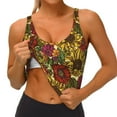 thumbnail image 3 of Picia Sunflower Sports Bra for Women,Padded Strappy Sports Bras Medium Support Yoga Bra with Removable Cups,Running Yoga Bra-X-Large, 3 of 9