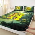 thumbnail image 4 of Castle Fairy Dinosaur Jungle Letter H Full Size Sheets 4-Piece for Kids,Cartoon Pattern Bed Sheets for Bedroom, 4 of 6