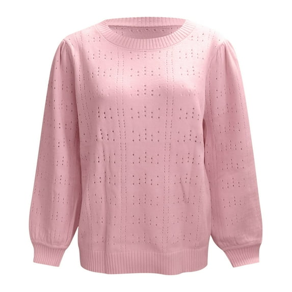 Aayomet Oversized Cardigans For Women Womens Lightweight Pullover Sweater Long Sleeve Crew Neck Sweater Top,Pink S-XXL