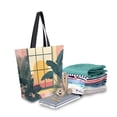 thumbnail image 2 of FORMRS Womens Canvas Tote Bag with Zipper Inner Pocket Shoulder Handbag, Pink Sunset, 2 of 7