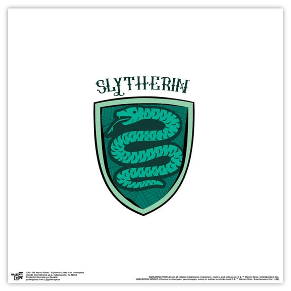 Gallery Pops Harry Potter - Slytherin Crest Icon Nameplate Wall Art, Unframed Version, 12" x 12"